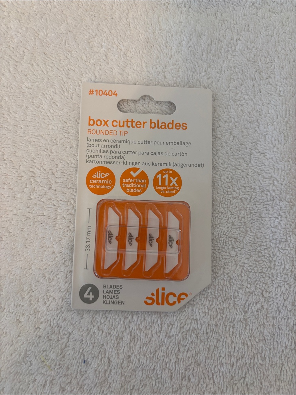 Orange Box Cutter Blades (4-Pack) - Rounded Tip